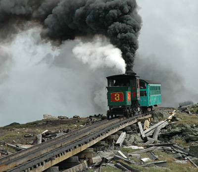 The Cog train on Mt. Washington